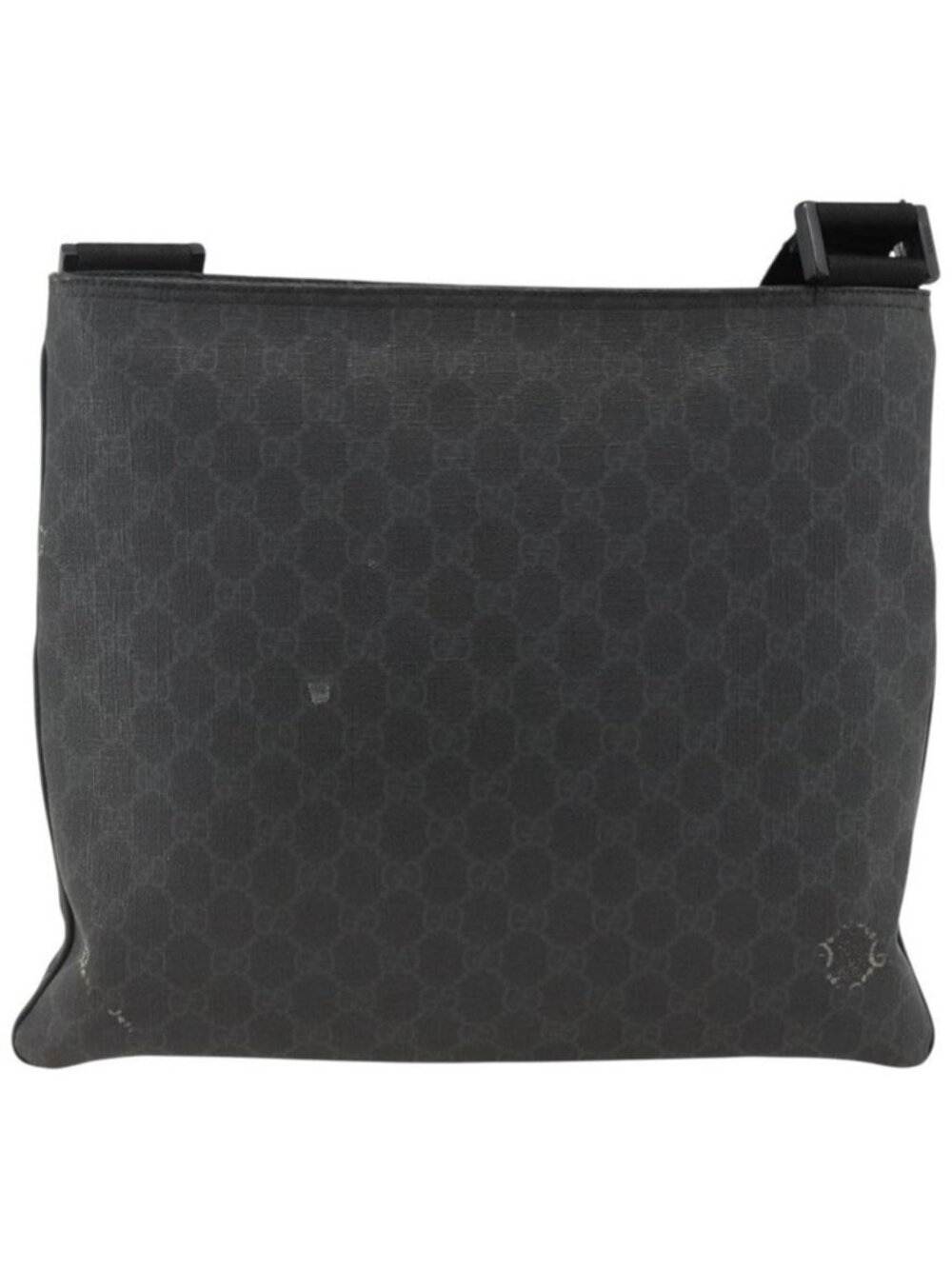 Authentic GUCCI GG Supreme Shoulder Bag PVC Black Silver 162904 - Picture 12 of 16